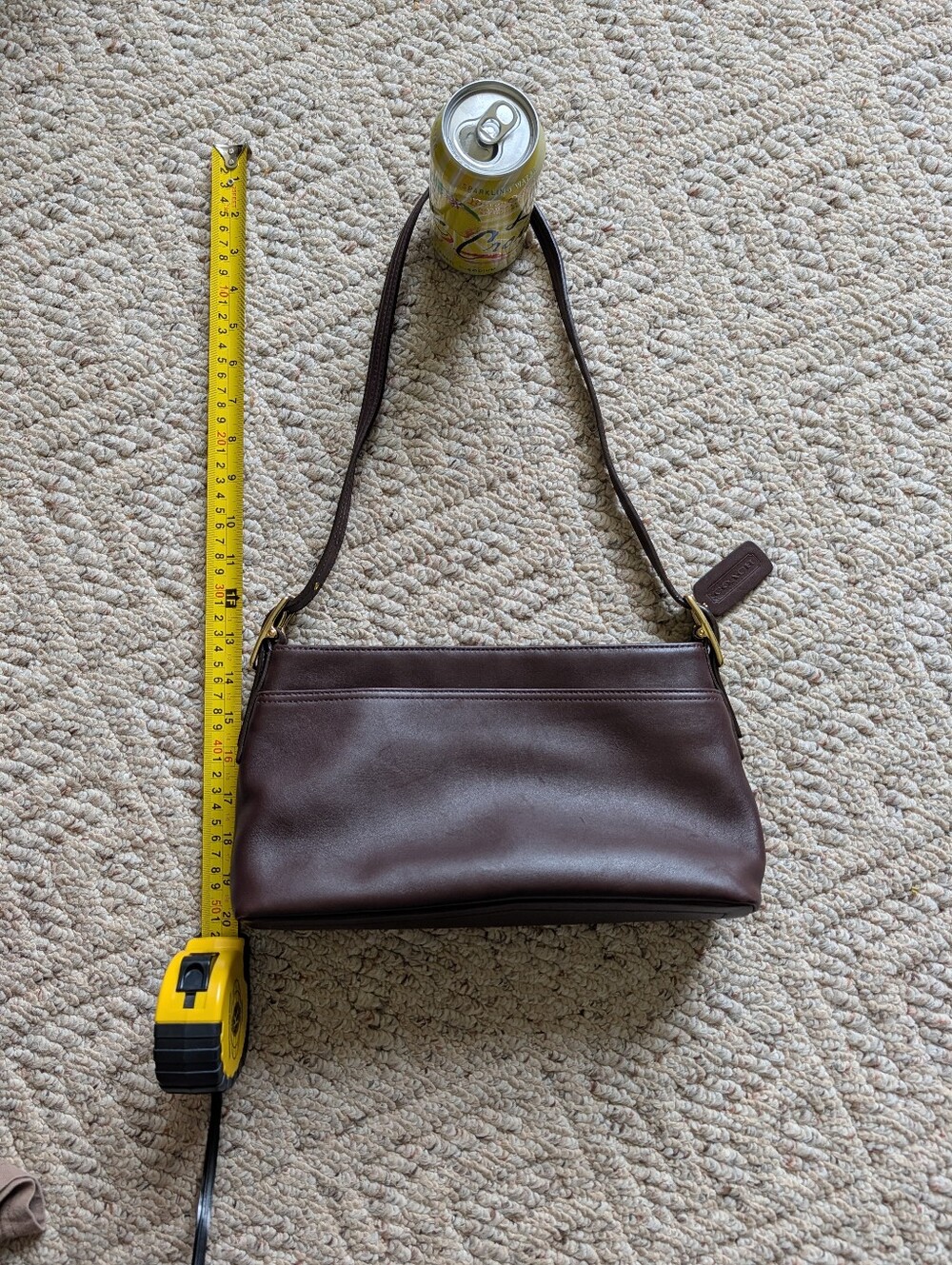 Vintage Y2K 2000s Coach 9861 Legacy Brown Leather Gold Slim Shoulder Hobo Bag - Picture 7 of 8